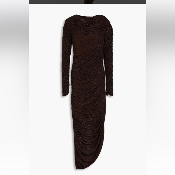 Jonathan Simkhai Dark Brown Textured Long Sleeve Dress